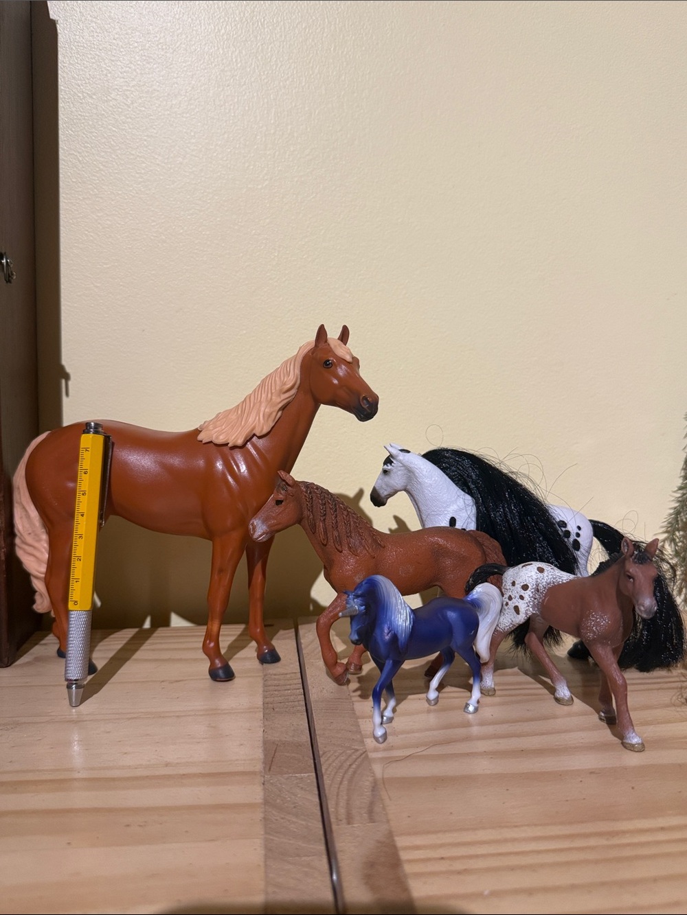 Assorted Breyer and Scheich Toy Horse Lot - Brown, Chestnut, Blue, White